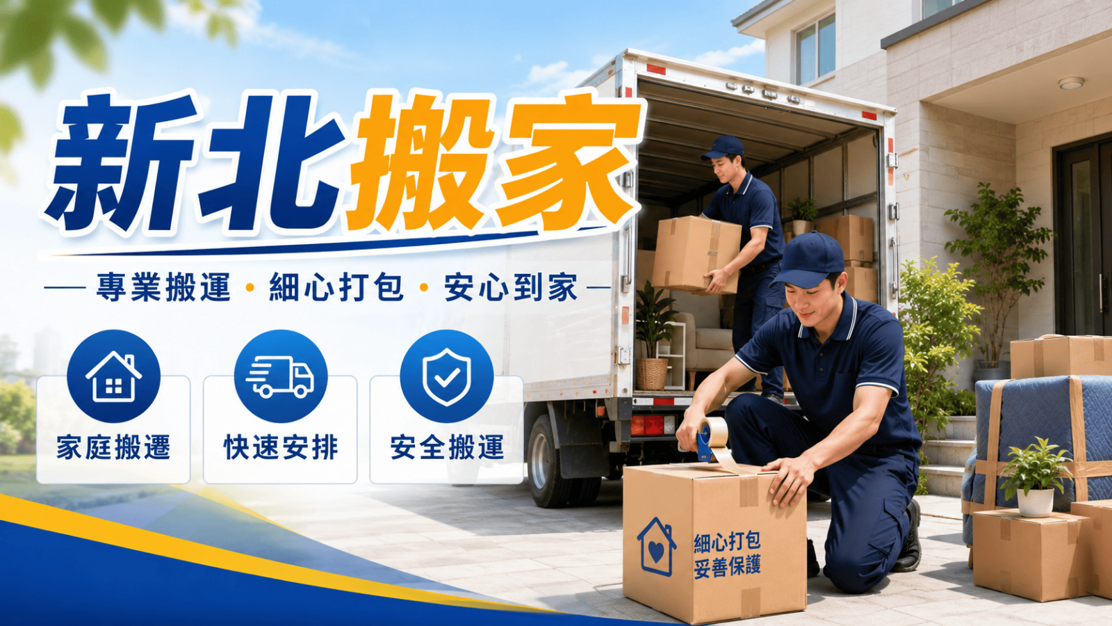 新北搬家常見於家庭換屋、租屋搬遷、辦公室搬遷、跨縣市搬家與精緻搬家需求。